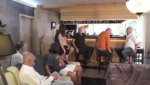 Becky California Gangbang with 7 Oldmen Full Video Only At Oldje