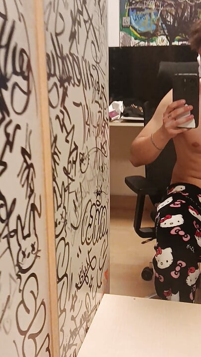 Intense Mirror Jerk Off Session - Moaning & Cumming
