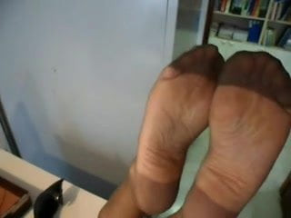 Her devine nylon soles!!