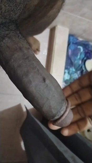 Bathing big black cock