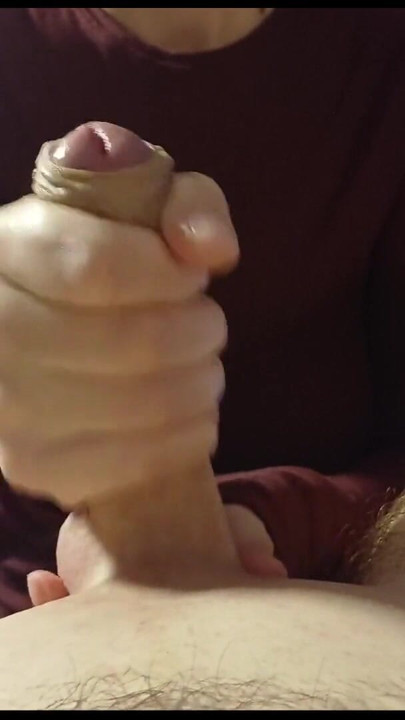 Jerking off my stepbrother's cock before bed. | Clip 1