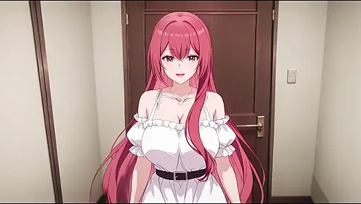 Üvey oğul eve erken geldi ve üvey babasının karısını küçük bir bornozla yemek pişirirken yakaladı. Kureha Enomoto Hentai Cosplay