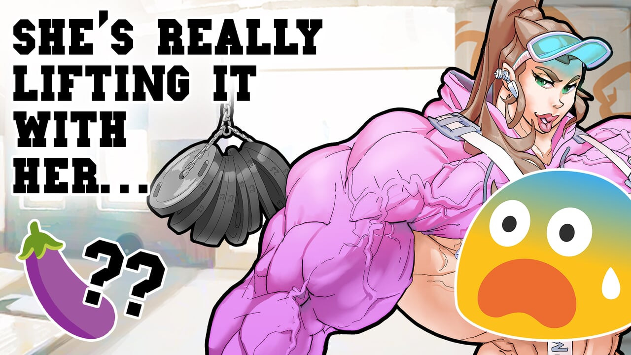 Kym's Futanari Cock grows during Workout Training Gym Dick Weightlifting Futanari Bodybuilder
