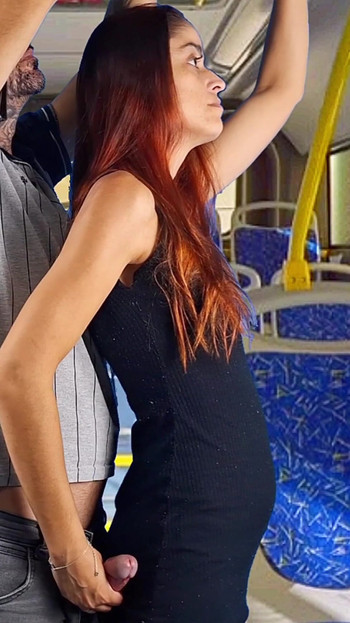 Powerful moment from "Stranger rubs cock on student on bus in public!"