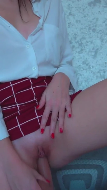 Hot student fucks her pussy and gets a creampie from a dildo! | Clip 1