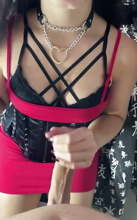 My Submissive Little Devil Debora Prado Smoking and Masturbating My Tasty Cock Before Giving a Greedy Blowjob