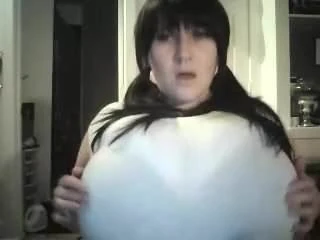 playing with huge tits