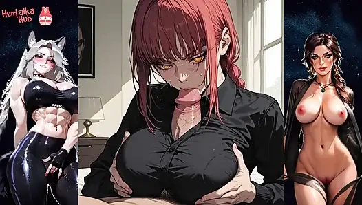 2d hentai compilation with dirty bitch Makima