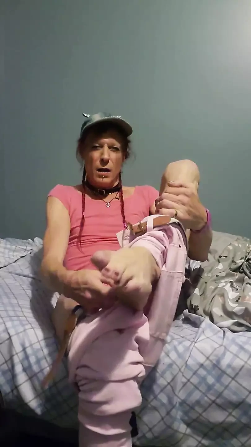 Trans Playing with Herself, Fantasizing on Being Fucked and Sucked