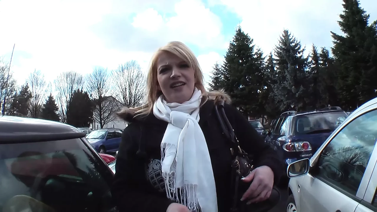 German agent makes proposal on the street and offers money in exchange for sex to a married Hot Milf