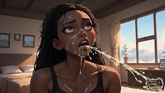 Ebony Squirting Queen's Bedroom Orgasm: Steamy Dark-hued XXX Porn!