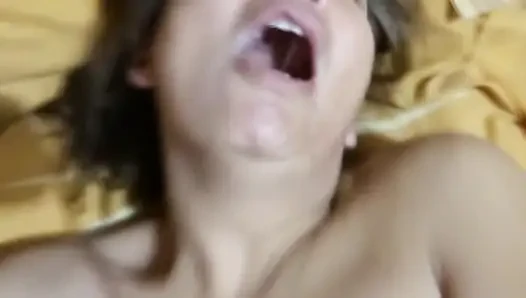 My stepson keeps cumming all over my body, full of cum, and I'm happy to receive it.