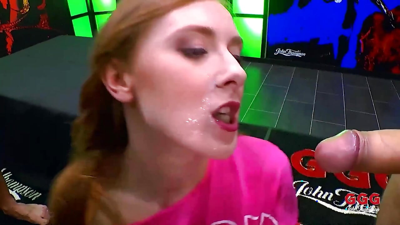 Blonde and Redhead Sluts Get Their Faces Covered in Cum at Ggg Gangbang