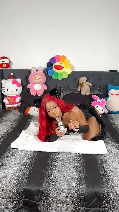 Kitty Charms Creature Cock Solo Masturbation