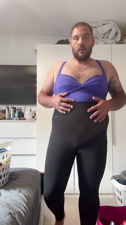 Cock and ball bondage and made into camel toe