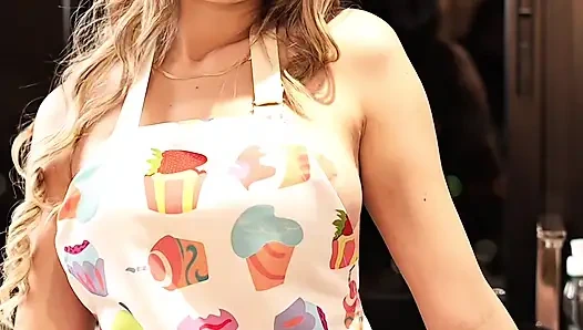 Horny Beautiful Maid Shoves a Thick Cucumber Into Her Tight Pussy in Her Boss's Kitchen