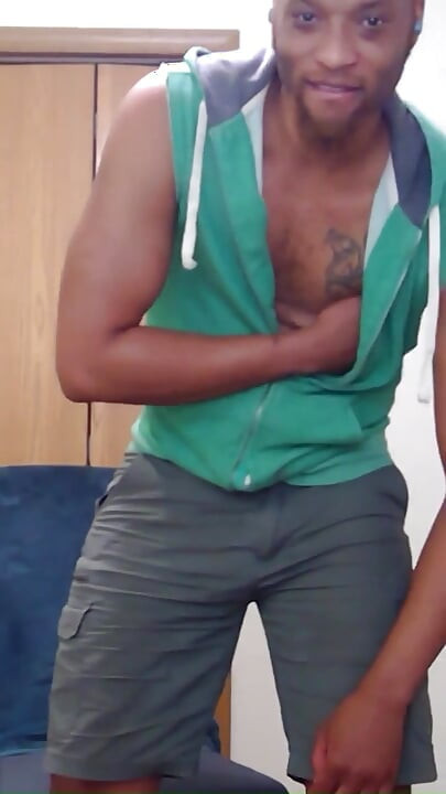 Jerking off in My Green Vest for a Friend