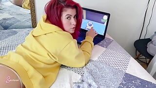 Stepsister with Pikachu Hoodie Blows Me for Helping Her in Her Game