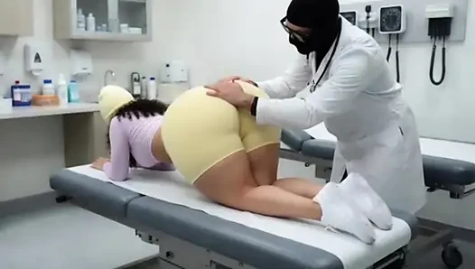 Petite Big Ass in Tight Yellow Shorts and Yellow Thong