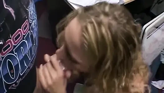 Sloppy Cock Worship - Blonde Slut Licking Every Inch