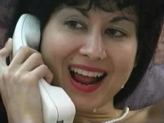 Gal on phone gets her face spooged.