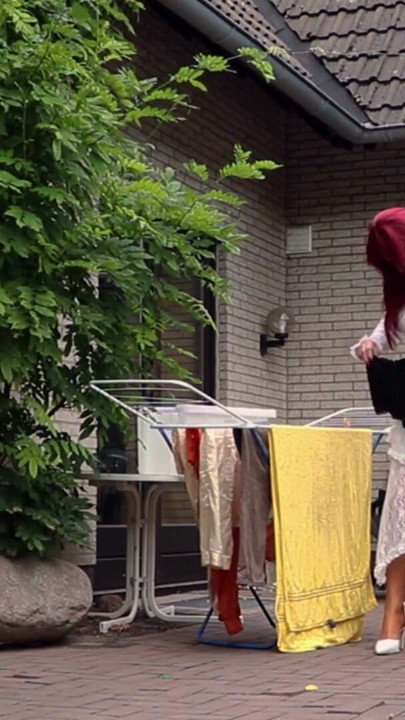 A Windy Day In Sheer Lace & Nylon Stockings | Clip 1
