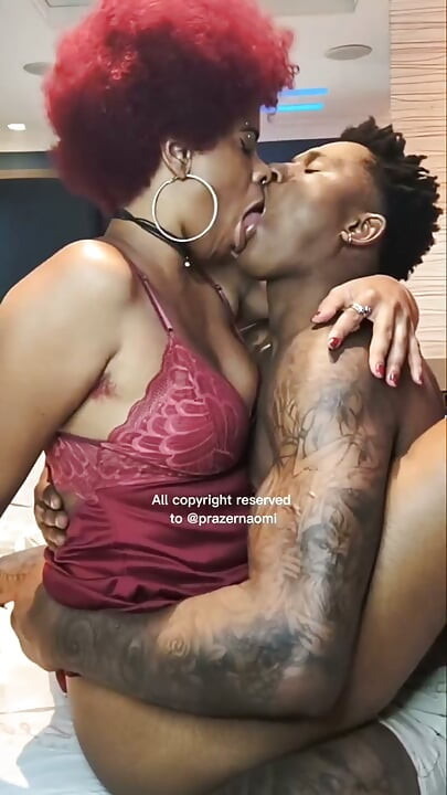 Kissing intensely, with spit and lots of drool