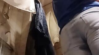 Sissy peeing i jeans and panties
