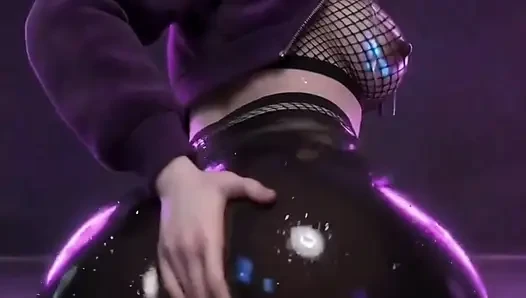 Alternative goth hentai girl masturbates and twerks