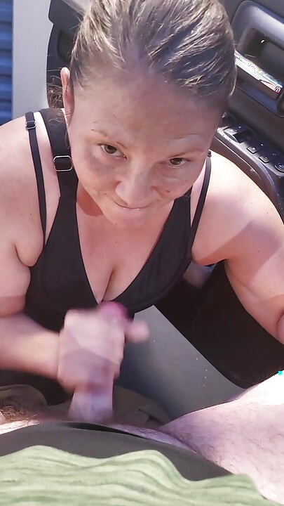 Sexy milf admits to wanting 4 cocks at once she sucks him twice and cums so many times so much cum in public