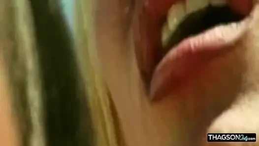 Mature Blonde Babe Stretched Wide in Outdoor Anal Action