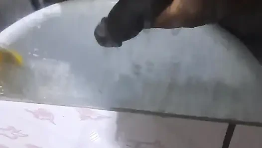 Bathroom sex porn star. African black long penis sex and ejacualtion sperms and masturbation. Romancing my long BBC cock long Er