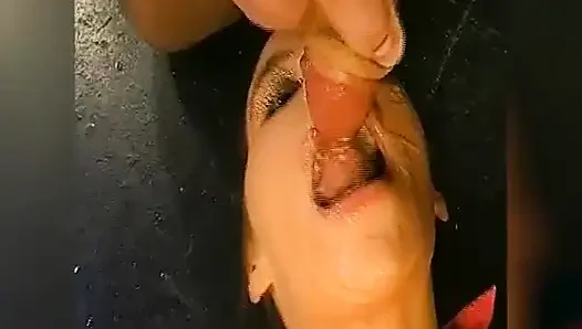 Brunette Slut Gets Her Face Covered in Cum