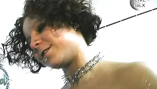 Skinny Brunette Dildo Stretches Her Dripping Wet Pussy