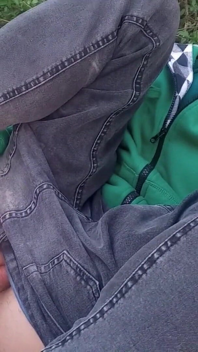 Jon Arteen gay twink's soft strokes risky outdoor, caught or not | Clip 1