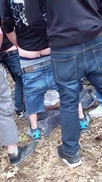 Spectacular moment from "OUTDOOR CREAMPIE GANGBANG WITH GERMAN TEEN KITTY BLAIR"