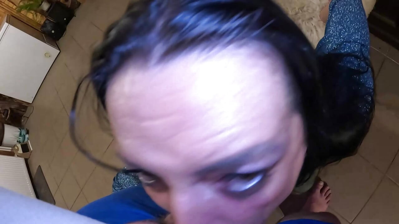 Deep Blow-job and Cum Play on My Shiny Cameltoe 285