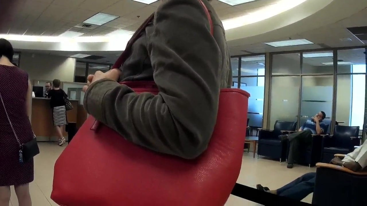 Feet of Hot Blonde MILF at The Bank