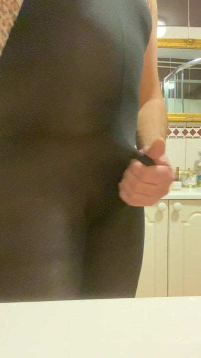 Masturbating in nylons