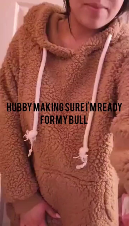 Hubby making sure I'm ready for my bull