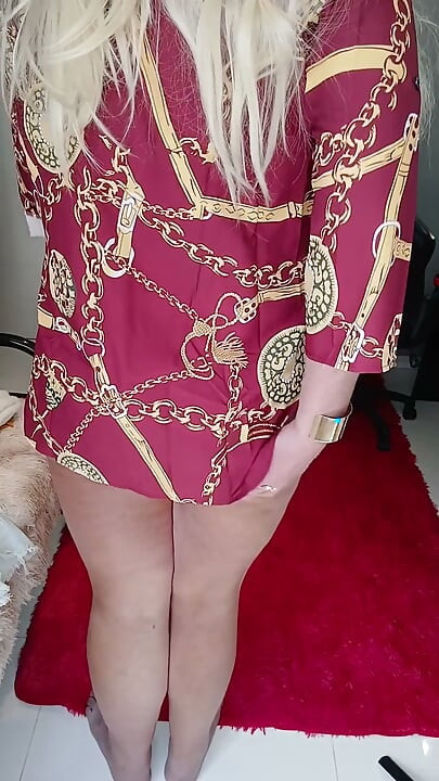 Wearing a Little Dress and String Bikini Bottoms, Leaving a Little Cum in My Panties at the End