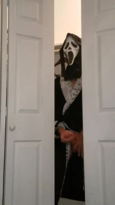 Captivating moment from "Step Step Son Spies On Aunt For Halloween Prank"