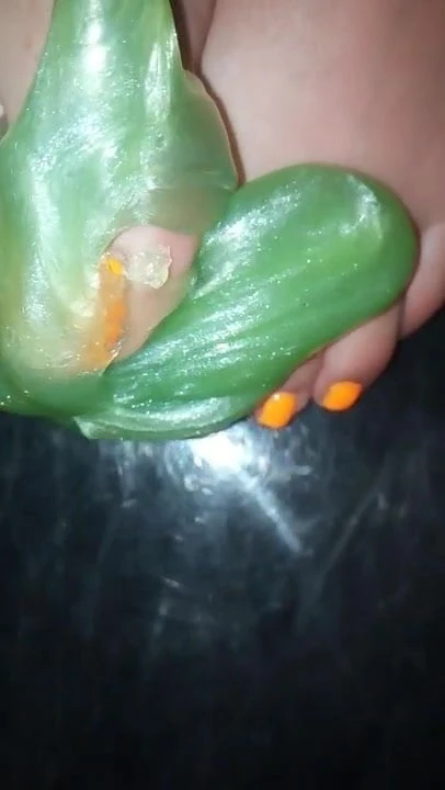 Foot fetish mistress slime pedicure toenails