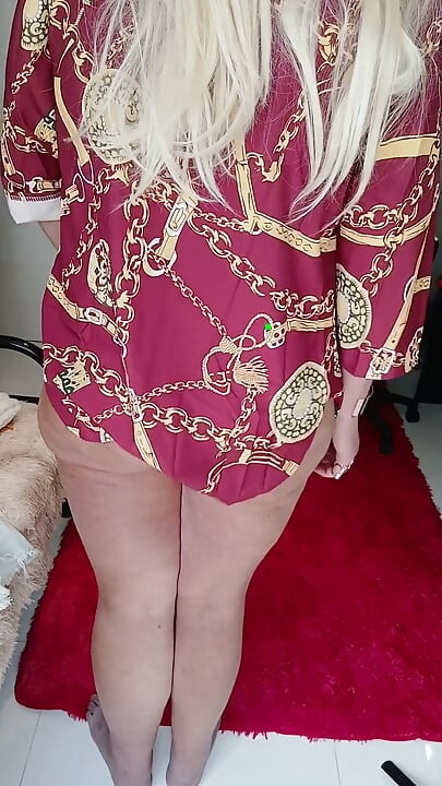 Wearing a Little Dress and String Bikini Bottoms, Leaving a Little Cum in My Panties at the End