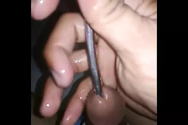 Sounding my asian cock