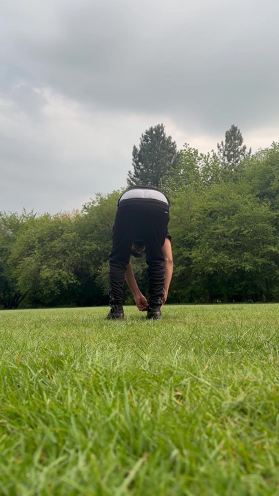 A twink boy showing dick in park