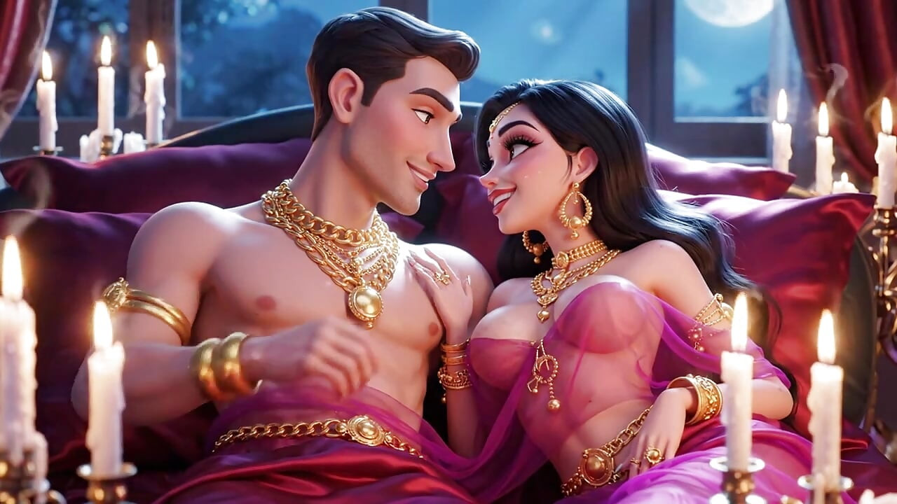 Luxury Cartoon Lovers Intimate Bedroom Romance Compilation - Gold Ornaments Sensual Animated Passion