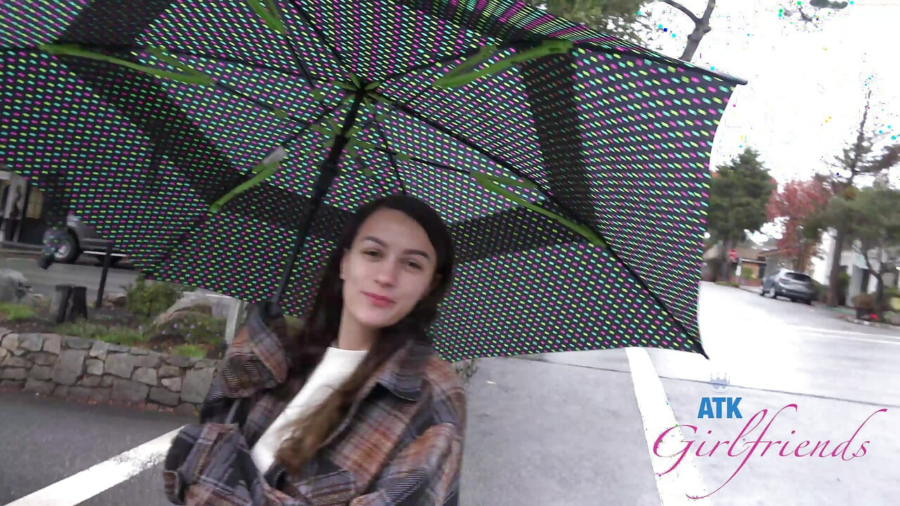 It's a little rainy but you still explore a bit with Summer. It gets a bit cold so you go back to the room to fuck.