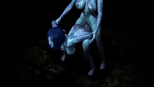 Cortana Is Having Trouble with One of Her Clones - Halo Porn Parody