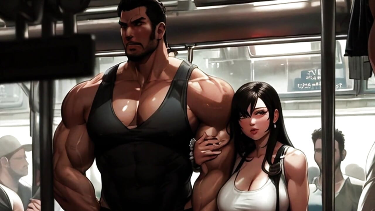 Big Titty Tifa LOVES making new friends on the train!